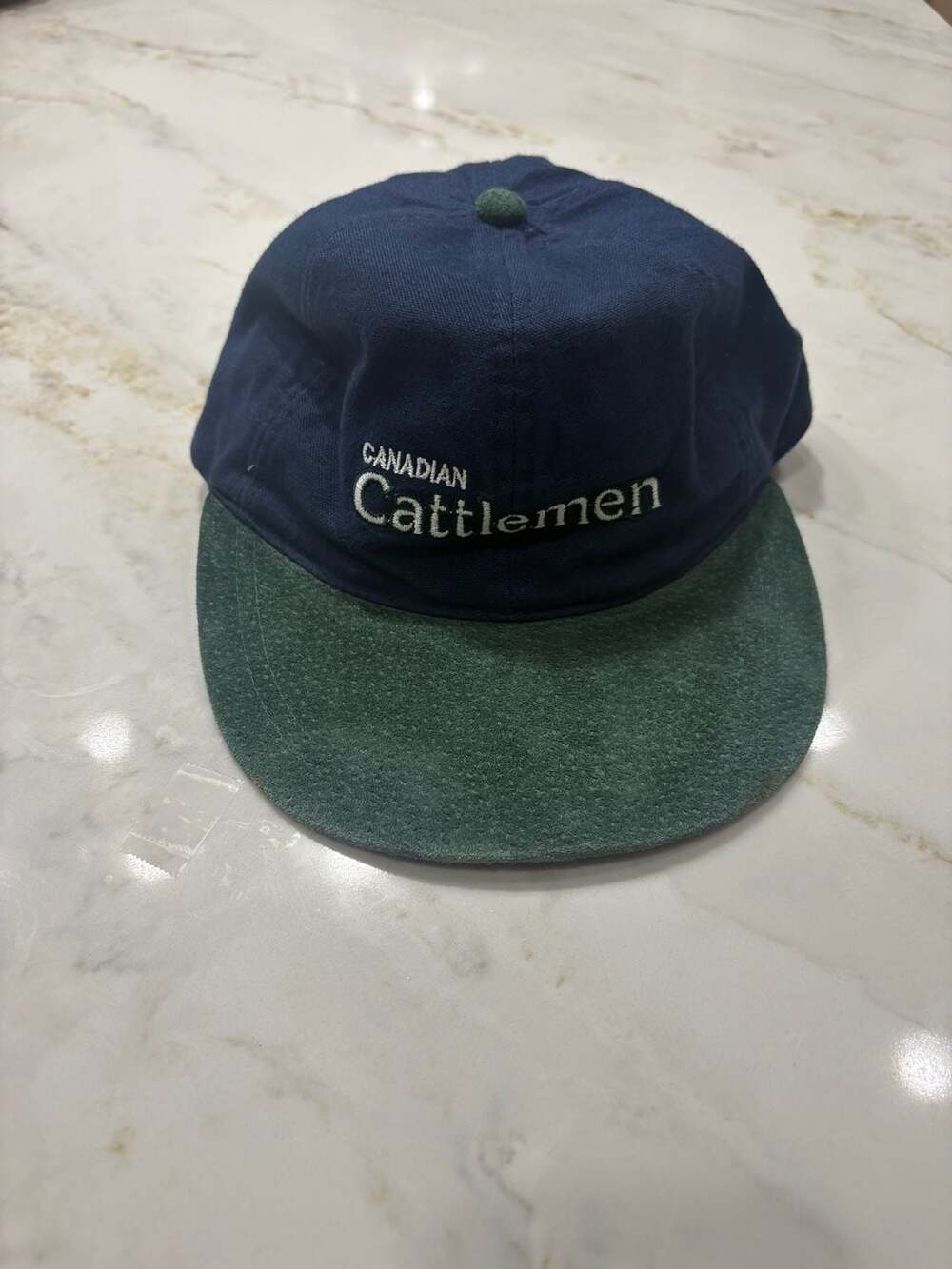 Vintage Canadian Cattlemen Two-Tone Suede Bill Strapback Hat